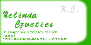 melinda czvetics business card